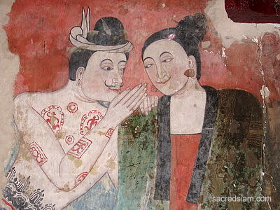 Temple mural at Wat Phumin Nan